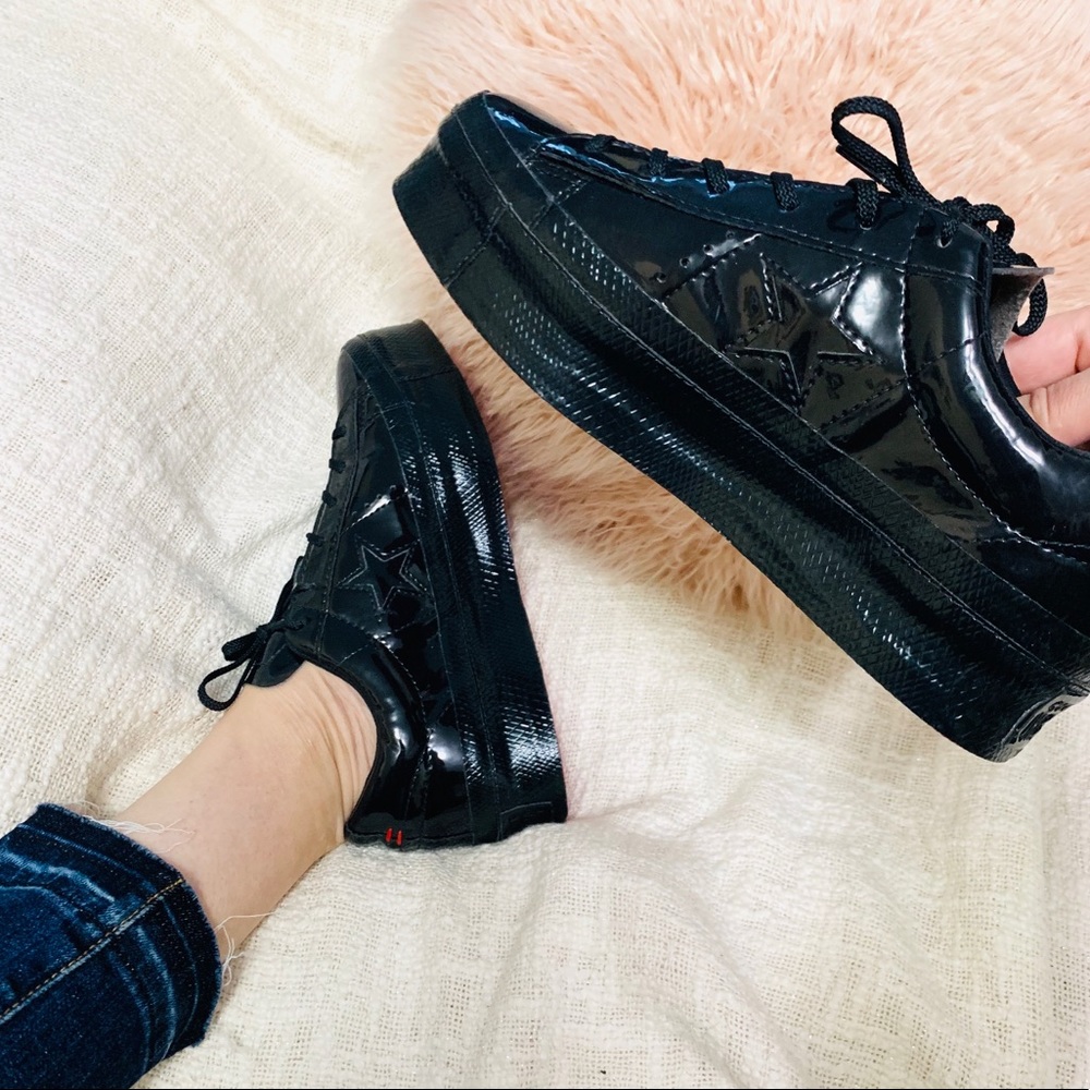 Converse patent platform sneakers Sz 7 black